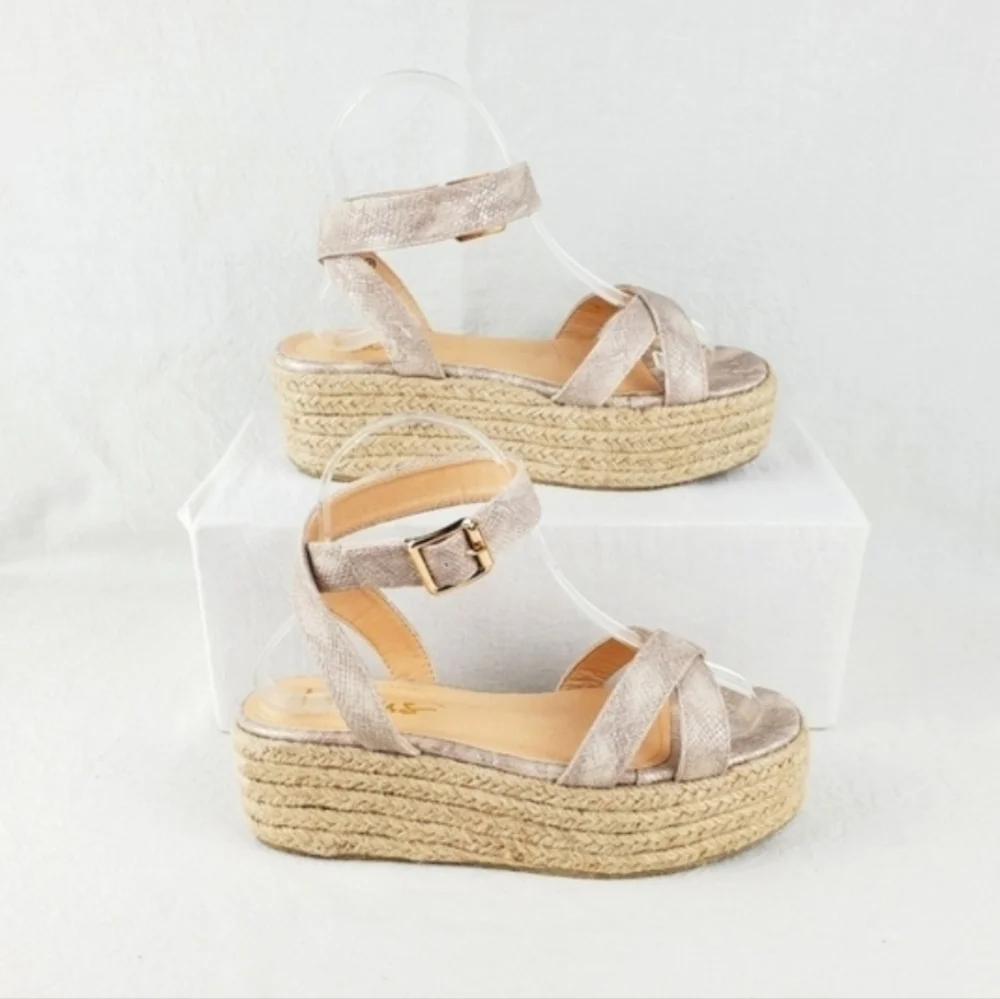 Lulus platform espadrille sandals size 7